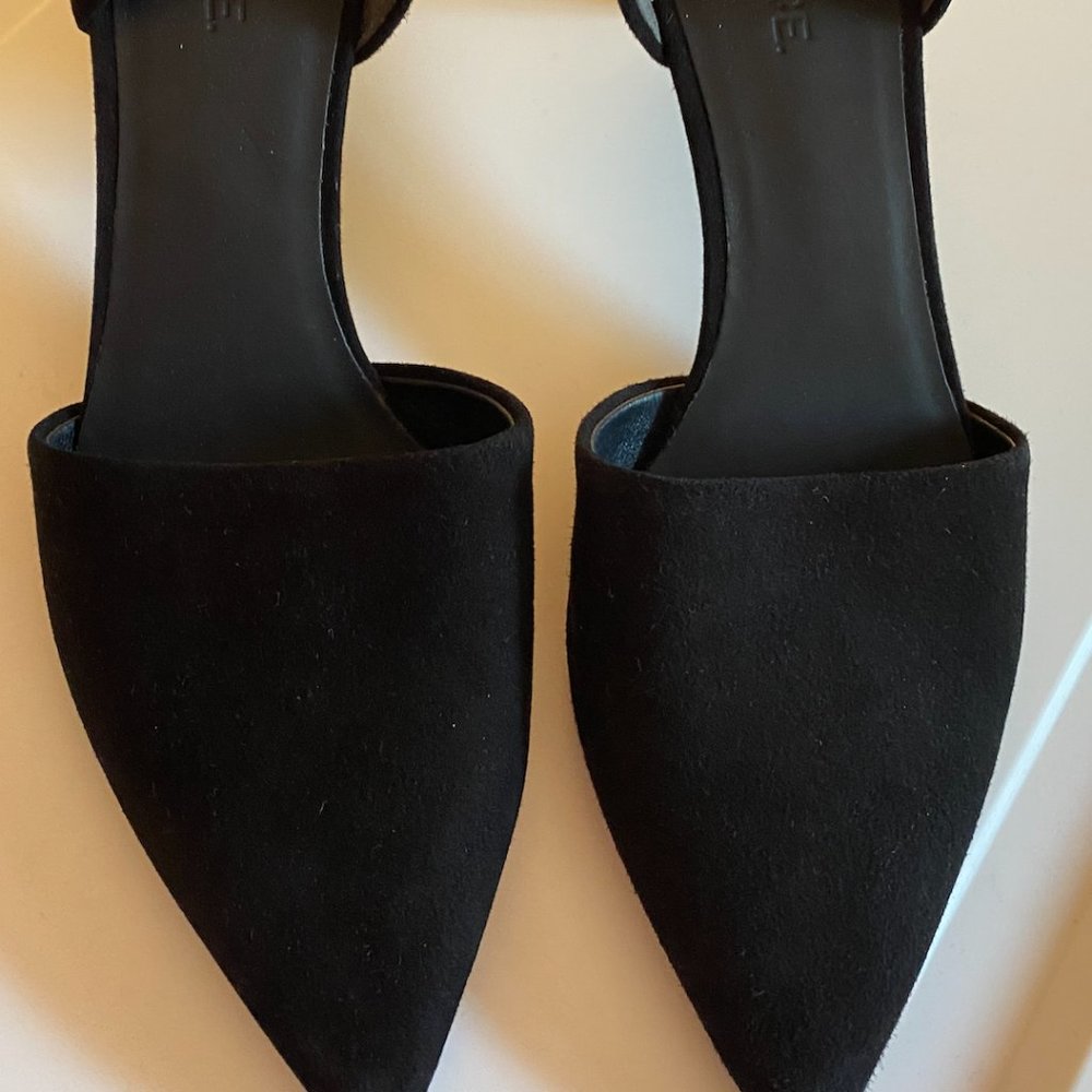Vince Aurelio Black Suede Kitten Heel Shoes